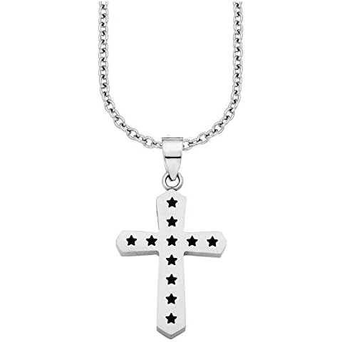 s.Oliver Kinder-Kette mit Anhänger Boys Kreuz Edelstahl Emaille silber 45 cm Cover
