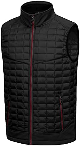 Little Donkey Andy Men’s Lightweight Puffer Vest, Warm Outdoor Sleeveless Jacket for Hiking Travel Running Black XXL
