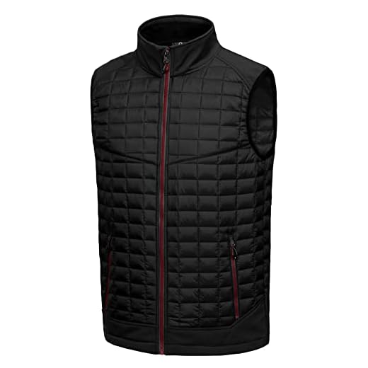 Little Donkey Andy Men’s Lightweight Puffer Vest, Warm Outdoor Sleeveless Jacket for Hiking Travel Running Black S