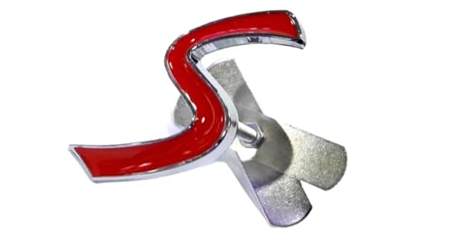 Image of 1x Metal S Lettering Front Grille Grill Chrome Emblem Badge Fit for Universal Cars(red Silver)