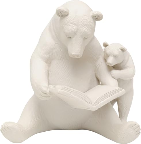 KARE Design figura decorativa Reading Bears, greige, motivo animale, orsacchiotto, simbolo famiglia, accessorio casa, per sala, scaffale, console, stanzetta bambini, 18 cm