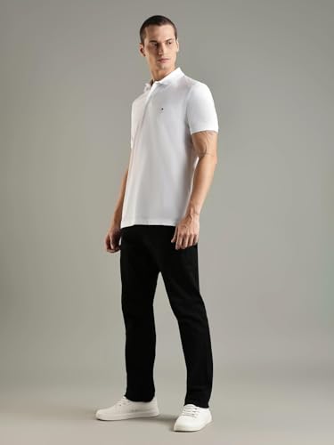 Image of Tommy Hilfiger Solid Regular Fit Cotton Polo T-Shirt