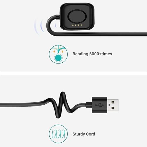 Image of Wisely Magnetic Charger Compatible for OnePlus Watch 3 /2 / 2R - Watch Charger Charging Cable USB Charging Dock Base - Black