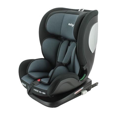 Seggiolino auto isofix reclinabile isize 76-150 cm gruppo 1/2/3 (9-36 kg), con protezione laterale, (grigio)