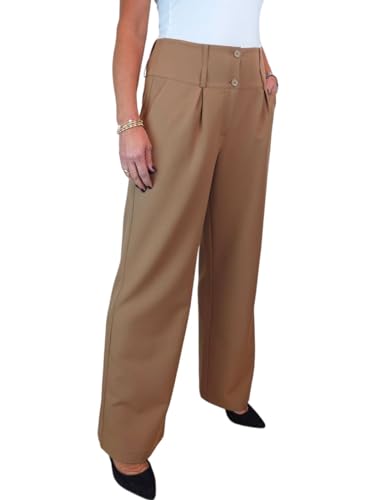 Pantalon large à jambe droite chic et fluide de qualité supérieure