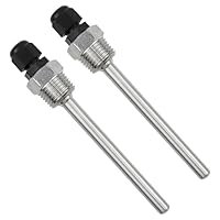 BEASAFY 2 Stück Tauchhülse G1/2 Zoll, 304 Edelstahl Tauchhülse, Tauchhülsen Temperaturfühler, Gewinde für Temperatursensor, Tauchschutzrohre für Thermoelemente (100mm)