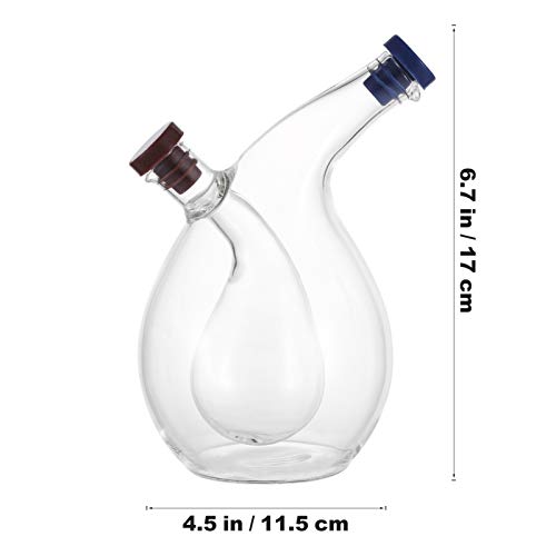 Dispensador de aceite y vinagre, botella de vidrio 2 en 1 para cocinar y aderezar, diseño para verter fácilmente, perfecto para uso en la cocina