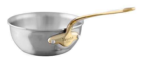 Mauviel Cacerola abombada M 'Cook Montura Bronce, Acero Inoxidable, 16 cm