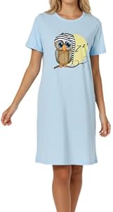 In One Clothing Mädchen Nachthemd mit kurzem Arm, weicher Single-Jersey aus 100% Bauwollle, mit Motivdruck (Eule Mond, 152)
