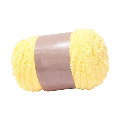 MagiDeal Thick Chunky Yarn Arm Knit Yarns Filling Handcrocheted Jumbo Tubular Yarn Bulky Yarns for Craft Knitted Blanket Pet Bed Sweaters, Yellow