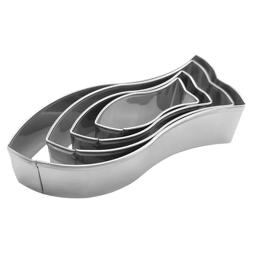 Race di biscotti di pesce in acciaio inossidabile - Small and Cracker Stampo 4 | Strumenti di cottura creativi per la produzione di dolci, dolci a forma di divertimento, cottura po