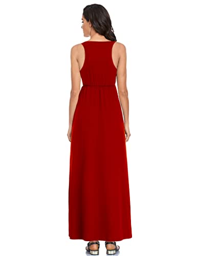 Image of Lacavocor Womens Summer Maxi Dress Tank Top Sleeveless Long Dresses