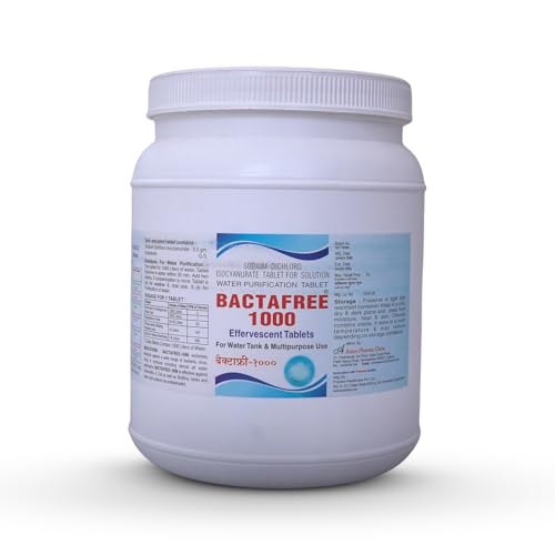 Image of 1000 Water Purification Tablets - Chlorine Tablets for Overhead & Underground Tanks | Purifies 1000 litres per Tablet | Kills Bacteria & Prevents Algae | 150 Units (Pack of 1)
