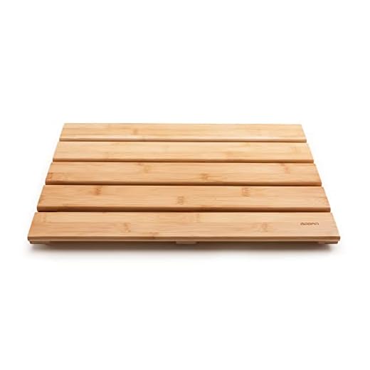 GOBAM Shower Mat Bath Mat for Spa Relaxation,Bathroom Rugs,Non-Slip for Indoor or Outdoor,Bamboo (19.7 x 13 x 1.3 inches)
