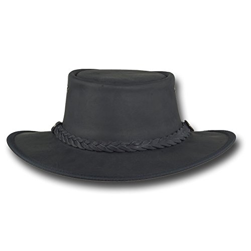 Barmah Hats Foldaway Bronco Leather Hat - Item 1060