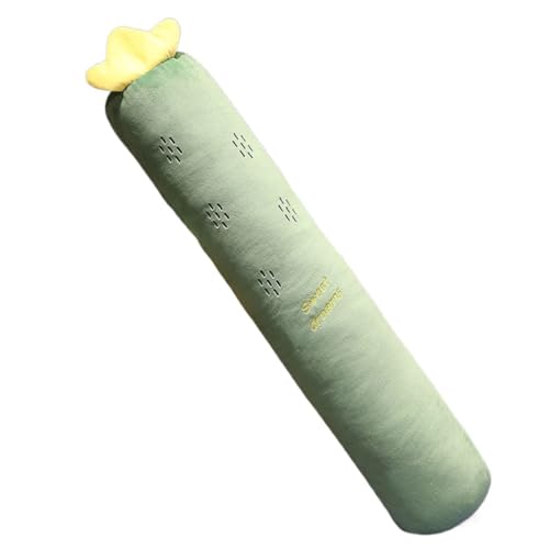 NLKDQN抱き枕 長い枕 だきまくら ロング枕 カバー洗える 子供用枕 足枕 就寝用 背もたれ クッション だきまくら ぬいぐるみ body pillow 気持ちいい もちもち イエロー 長さ約60cm (1.3m,グリーン)
