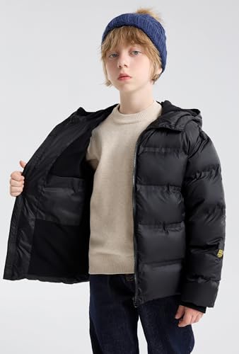 maoo garden Boys Puffer Winter Jacket Big Kids Heavyweight Fleece Lined Hooded Outdoor Coat Water-Resistant Snow Parka3