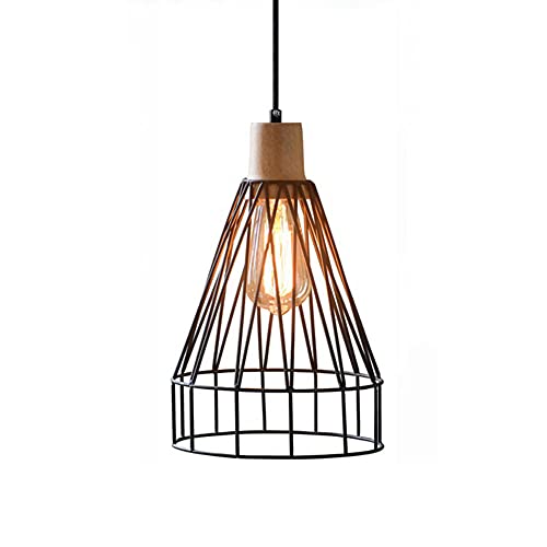 Lampe suspendue en fer bois luminaire décoration restaurant salon moderne