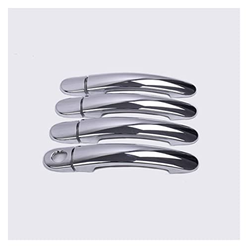Garniture poignée porte voiture VW Polo look chrome premium finition argent 2010-2017