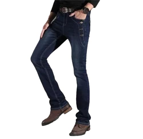 Men Boot Cut Flared Jeans Vintage Stretch Regular Fit Jeans Casual Bootcut Jeans