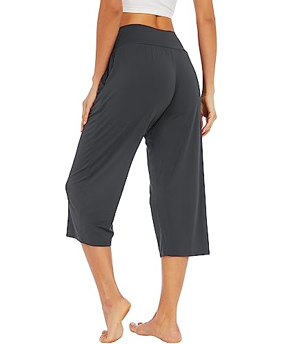 WiWi Viscose from Bamboo Soft Capri Yoga Loose Pants for Women High Waisted Comfy Pjs Capris Lounge Pajama Bottoms S-XXL2