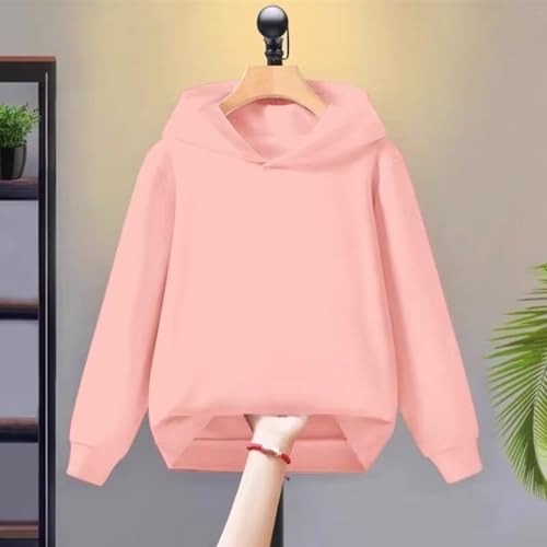 Youth Pullover Hoodie Sweatshirt, Solid Color Fleece Hooded Sweater, Casual Long Sleeve Pullover Hoodie for Fall Winter2