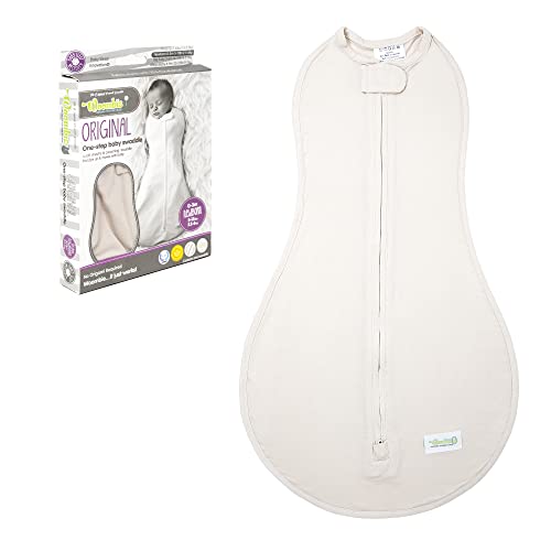Image of Woombie Eucalyptus Leaf Tencel Sweaddling Blanket - Ultra Soft, Soothing Eucalyptus Fiber Newborn Swaddle - Wearable Baby Blanket - Cream, 5-13lbs