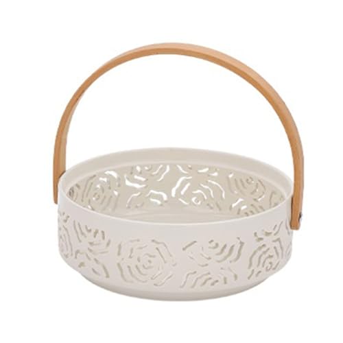 Corbeille à fruits rose design ajouré en métal doré | Corbeille de table vintage