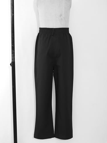 ACSUSS Boys Classic School Uniform Pants Wide Straight Leg School Trousers Formal Dress Pants Party Outfit4