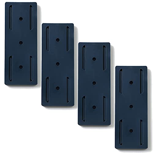 Self-Adhesive Desktop Socket Fixer, Adhesive Punch Free Socket Holder Cable Management Punch Free Surge Protector, Desktop Mountable Plug-in Socket Fixer Bracket Stand (4 pcs Blue)