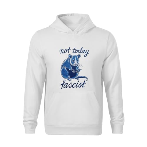 Kids Funny Not Today Fascist Possum Meme Smash Fascism Boys Girls Lightweight Kangaroo Pocket Fleece Hoodies2