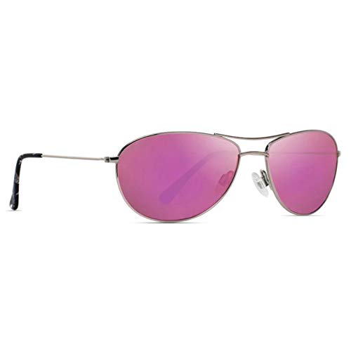 MAXJULI Baby Sea Polarized Aviator Sunglasses for Small Narrow Face Women (Pink Lens)