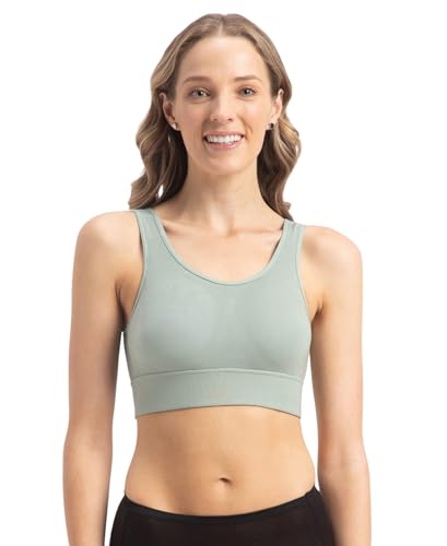 Image of Jockey JW12 Women Wirefree Padded Tencel Lyocell Elastane Stretch Full Coverage Lounge Bra with Stay Fresh Properties and Removable Pads
