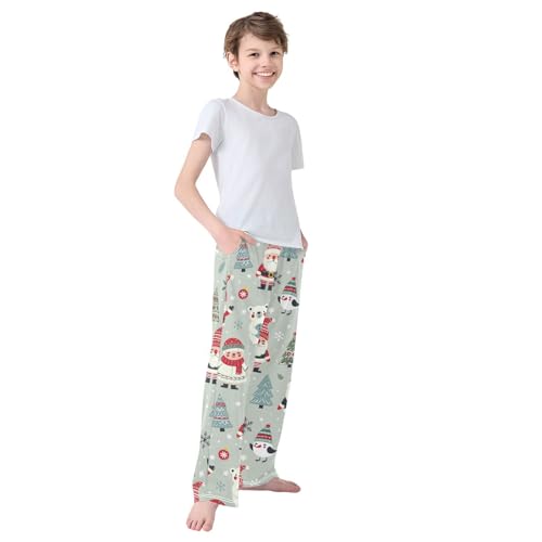 Boys' Pants Santa Christmas Tree Snowflake Long Bottoms Jogger Pants Elastic Waist Trousers with Pockets S-XL4