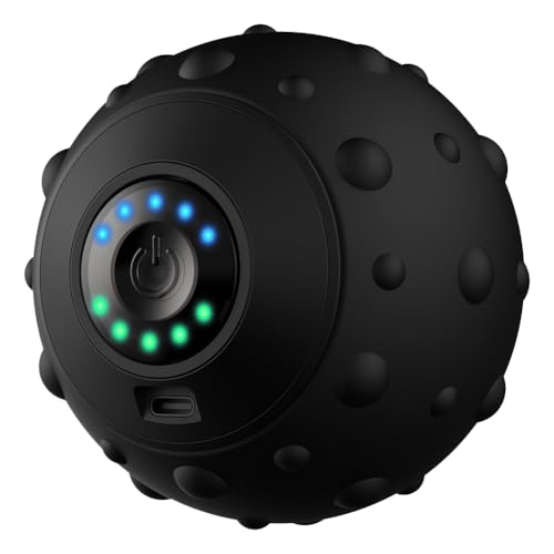 Fiorky Balle de Massage électrique Point de Déclenchement Balle de Fascia Balle de Massage par Vibration Rechargeable par USB Balle d'entraînement des Doigts à 5 Vitesses Ergonomique pour So