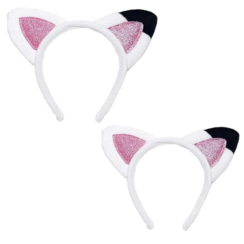 AYZDJ 2 Pcs Cat Ears Headbands for Adult Children Plush Soft Cute Hair Headbands Cat Ears Halloween for Birthday Parties Cosplay Cosplay Cats Costume Hair Accessories