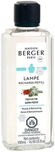 Festive Fir - Lampe Berger Fragrance Refill for Home Fragrance Oil Diffuser - 16.9 Fluid Ounces - 500 milliliters