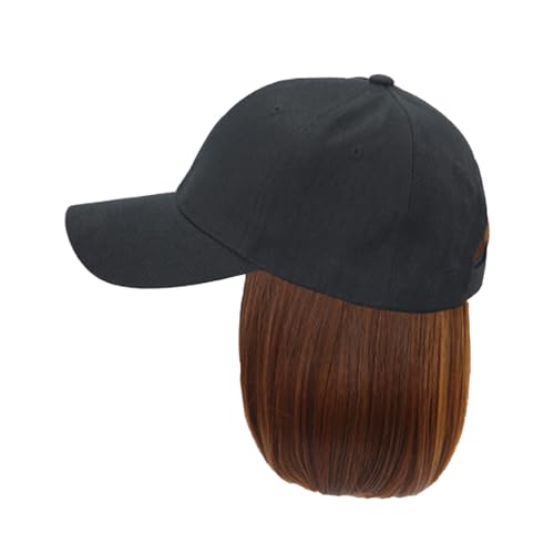 Casquette de baseball avec cheveux courts pour femme avec postiche synthétique intégré