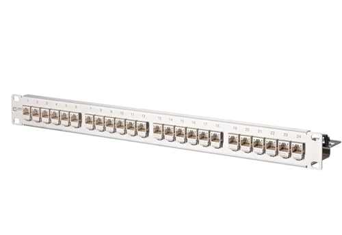 C6Amodule 24 ports 180°M 1U METZ CONNECT anti-interférences en acier inoxydable pour réseau stable