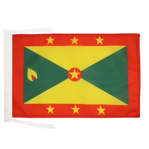 AZ FLAG - Drapeau Grenade - 45x30 cm - Pavillon Grenadin 100% Polyester Avec Deux Cordelettes - 20g