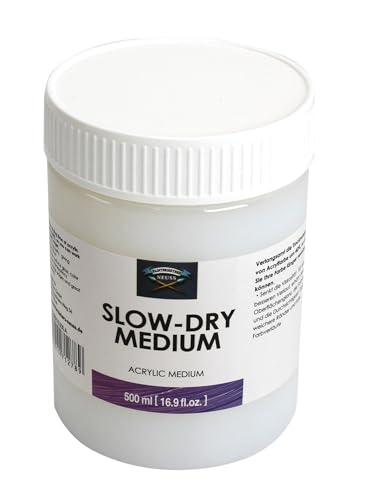 Paintersisters® Trocknungsverzögerer Slow-Dry Medium für Acrylfarbe, 500ml, Verlängerte Trocknungszeit, Glanz und Tiefe