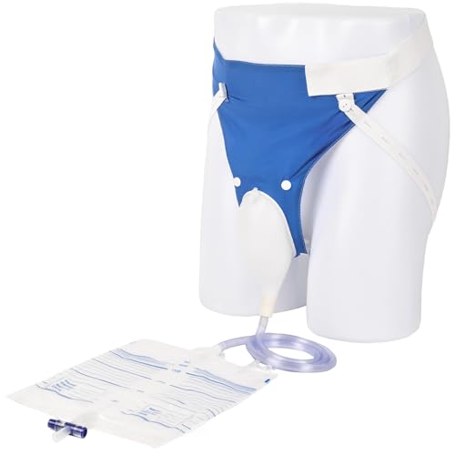 2026 Upgraded Urine Collection Bag Reusable Condom Catheter with 1000ml/2000ml Drainage Bags Portable Wearable Male External Catheter & Urine Collection System (Elderly Men)
