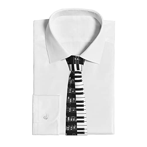 Mens Novelty Musical Necktie Piano Keys Neck Ties For Men, Black And White, Music Gift For Music Lover For Birthday Christmas #TOP1