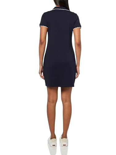 Nautica Women's Short Sleeve Solid Scalloped Trim Polo Dress2