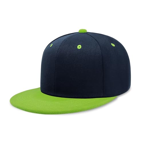 Image of CHOK.LIDS Flat Bill Visor Classic Snapback Hat Blank Adjustable Brim High Top End Trendy Color Style Plain Tone Baseball Cap