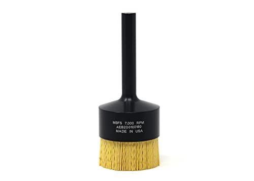Image of BRM AEB200100180 NAMPOWER End Brush, 2 inch Diameter, 5.250 inch OAL, 180 Grit, Ceramic Abrasive Filament