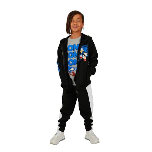 Youth Boys Sonic 3 pc Hoodie Jogger T-shirt combo-Large