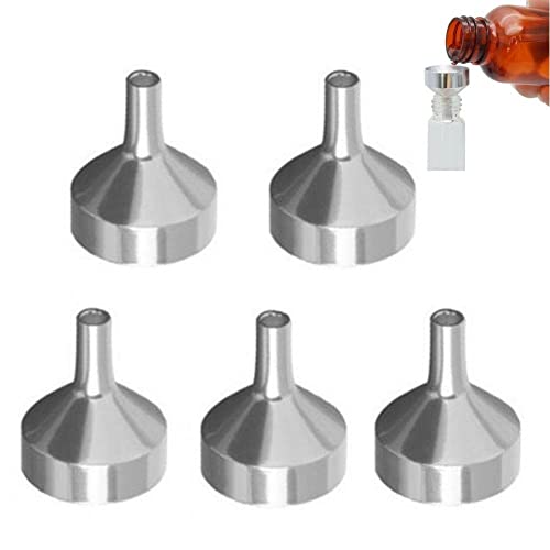 Lpitoy Mini Entonnoir en Métal 5 Pièces, Petit Entonnoir pour Remplir des Bouteilles, Petit Entonnoir pour Transférer des Cosmétiques, des Huiles Essentielles, des Parfums des Liquides