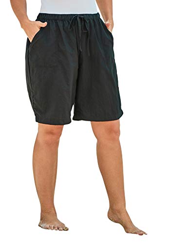 Swim 365 Women's Plus Size Taslon Cover Up Board Shorts with Built-in Brief