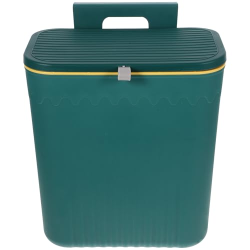 Caneca de basura para cocina con tapa y colgante verde